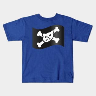 Jolly Roger the Cat pirate flag Kids T-Shirt